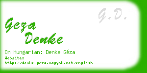geza denke business card